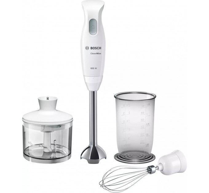 Блендер Bosch погружной 600Вт, измельчитель, венчик, белый