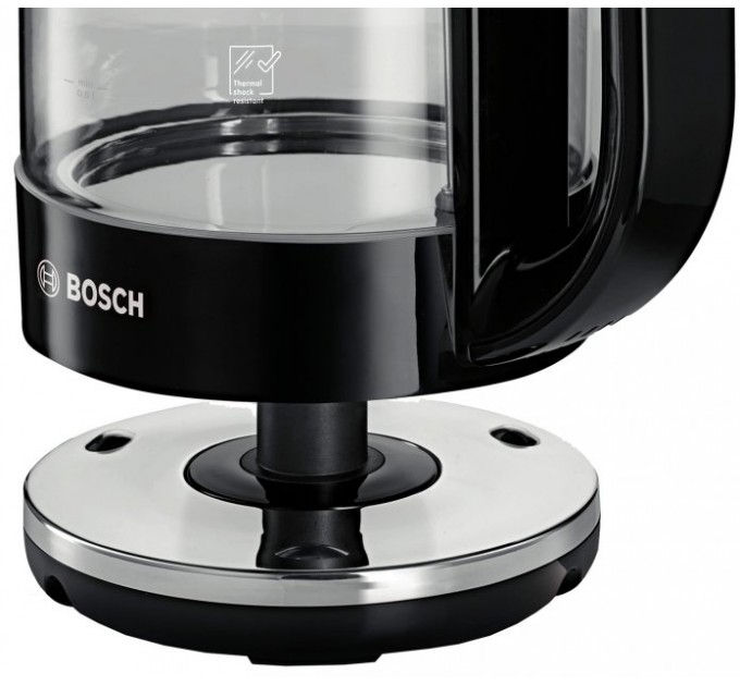 Електрочайник Bosch 1.7л, скло, чорний