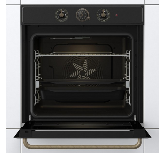Духовой шкаф Gorenje электрический, 77л, A+, пар, дисплей, черный матовый