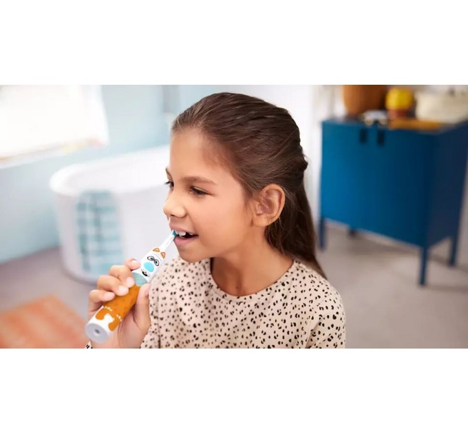 Щітка зубна електр. Philips, Philips Sonicare For Kids, для дітей, насадок-1, 2 комплекти наклейок, білий