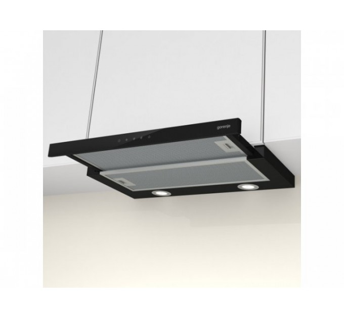 Вытяжка Gorenje телескопическая, 60см, 350м.куб/ч, черный