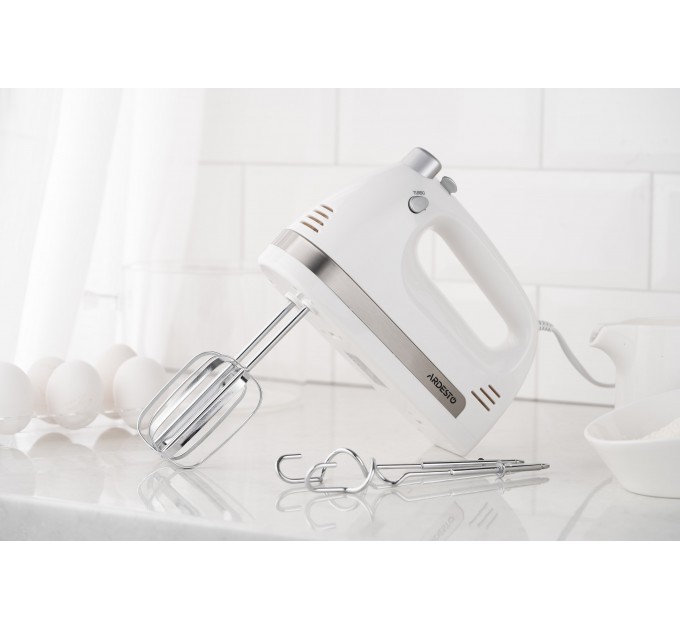 Миксер ARDESTO ручной 300Вт, насадки-4, турборежим, белый