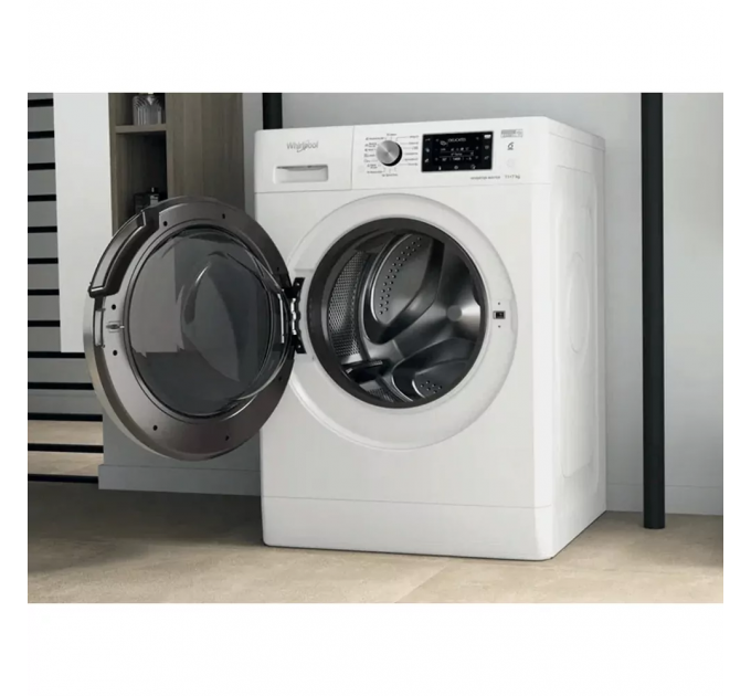 Стирально-сушильная машина Whirlpool фронтальная, 11(7)кг, 1600, A, 60см, дисплей, пар, инвертор, люк черный, белый