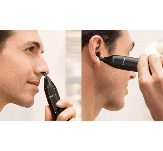 Триммер Philips Series 1000 для носа и ушей, 1хАА, сталь, черный