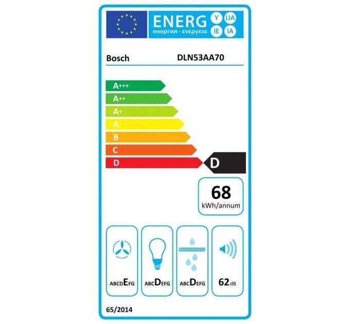 Витяжка Bosch вбудована, 53см, 302м.куб/год, нерж