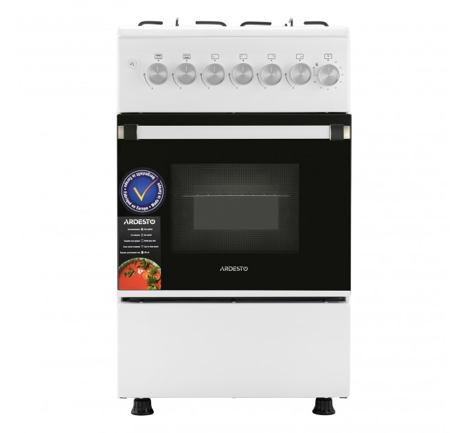 Плита ARDESTO газовая, 50л, 50x60см,электроподжиг, таймер, форсунки LPG (подключение газового баллона), белый