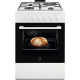 Плита Electrolux комбінована 3 газ + 1 електро, 57л, 60x60см, конвекція, білий