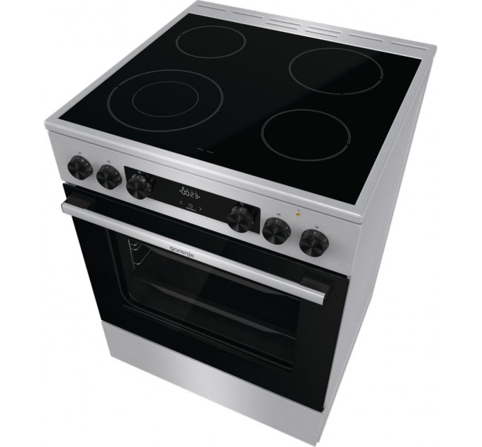 Плита Gorenje электрическая стеклокерамическая, 71л, 60x60см, дисплей, программатор, нерж