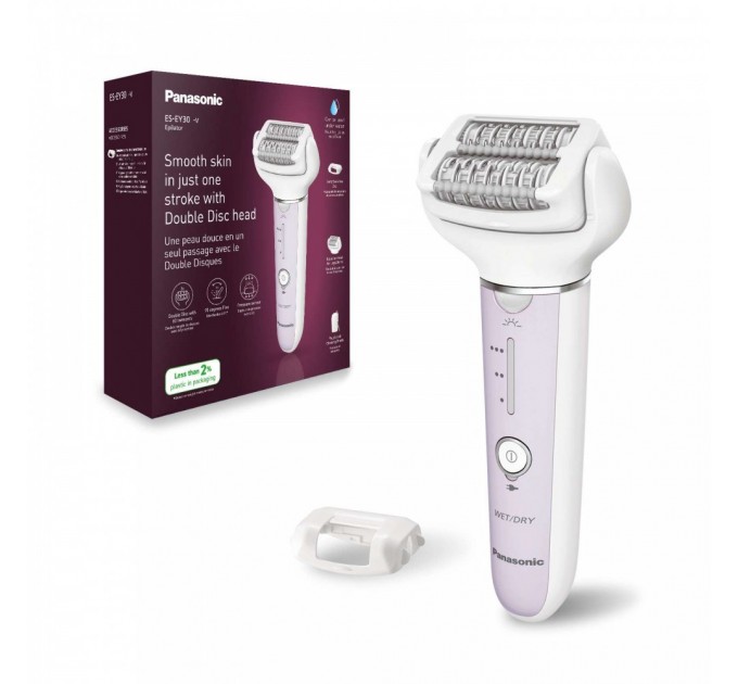 Эпилятор Panasonic пинцетный, аккумуляторный, пинцет.-60, влаж.+сух., чехол, насадок-2, фиолетовый-белый