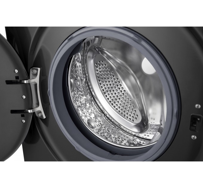 Стиральная машина LG фронтальная, 6.5кг, 1200, A+++, 44см, дисплей, пар, инвертор, черный