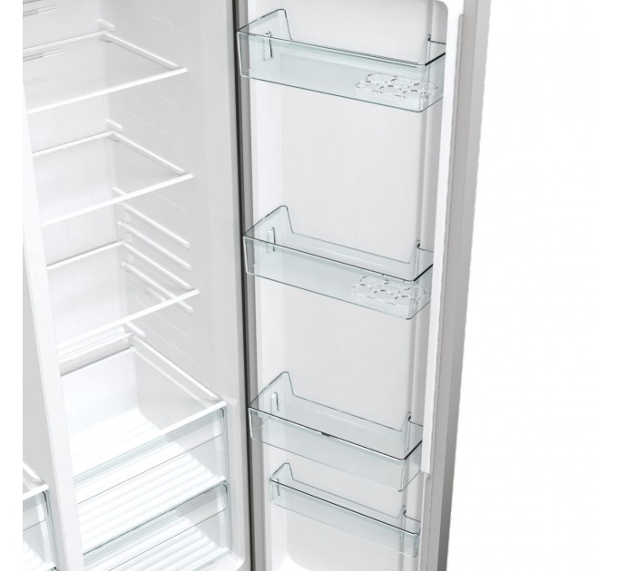 Холодильник SBS Gorenje, 179х67х92см, 2 дв., 356(191)л, А++, NF+, Инв. , Зона св-ти, Внешн.диспл, матовый серый