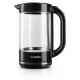 Електрочайник Bosch 1.7л, скло, чорний