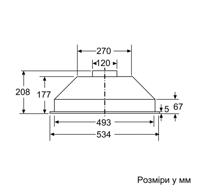 Витяжка Bosch вбудована, 53см, 302м.куб/год, нерж