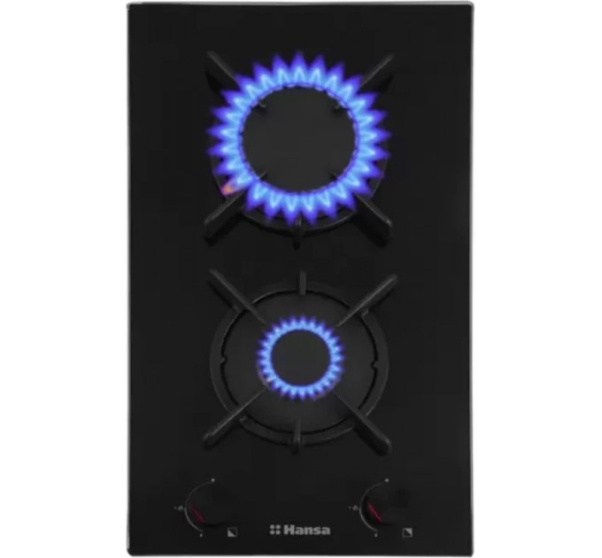 Варильна поверхня Hansa газова на склі, 30см, чавун, чорний