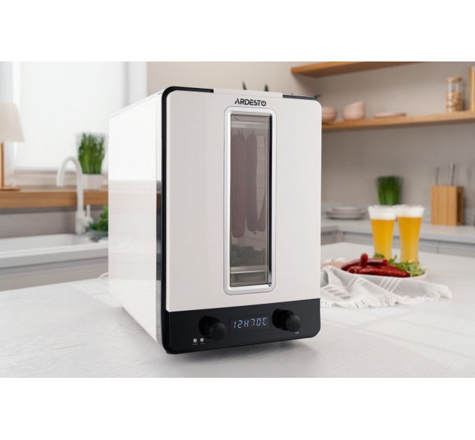 Сушарка для продуктів ARDESTO 550Вт, піддонів - 10+1x3см, макс - 70°С, сітка для ягід, пластик, білий