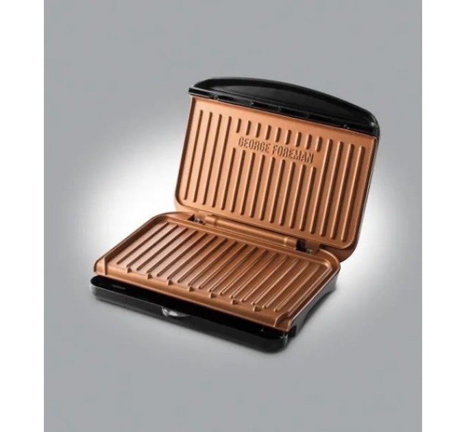 Гриль George Foreman прижимной Fit Grill Copper Medium 1630Вт, темп. режимов-1, пластик, черный