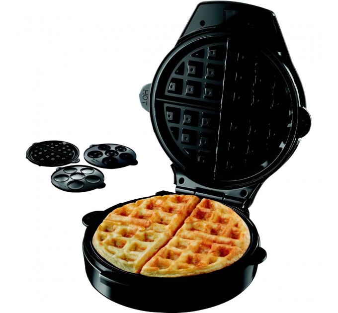 Мультимейкер Russell Hobbs Fiesta 950Вт, алюміній, 3 пластини, корпус-нержав.сталь/пластик, бордо