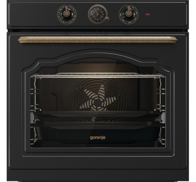 Духовой шкаф Gorenje электрический, 77л, A+, пар, дисплей, черный матовый