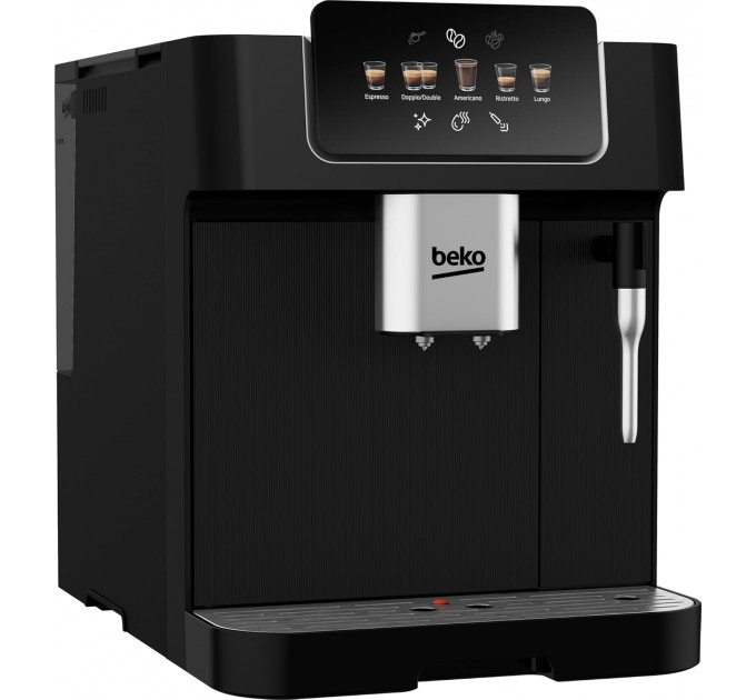Кавомашина Beko 2.0л, зерно, ручний капучинатор, авторецептів - 5, чорний