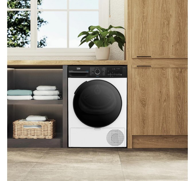 Сушильная машина Beko тепловой насос, 8кг, A++, 55см, дисплей, подсветка барабана, пар, белый