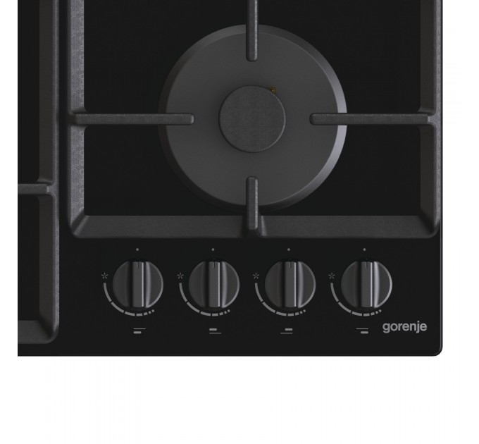 Варильна поверхня Gorenje газова на склі, 60см, чавун, чорний