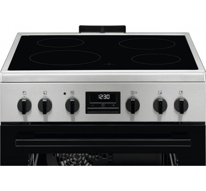 Плита Electrolux электрическая стеклокерамическая, 58л, 60x60см, дисплей, конвекция, пар, нерж
