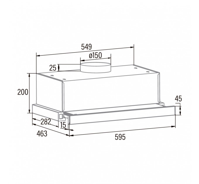 Витяжка Cata телескопічна, 60см, 700м.куб/год, TFB-5160 x, нерж