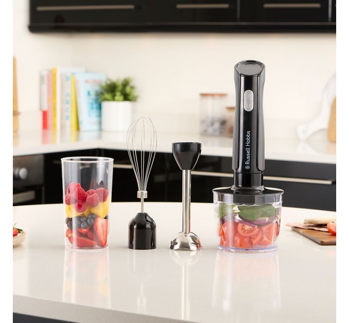 Блендер Russell Hobbs погружной Desire Matte Charcoal, 500Вт, чаша-500мл, венчик, мини-измел., черный