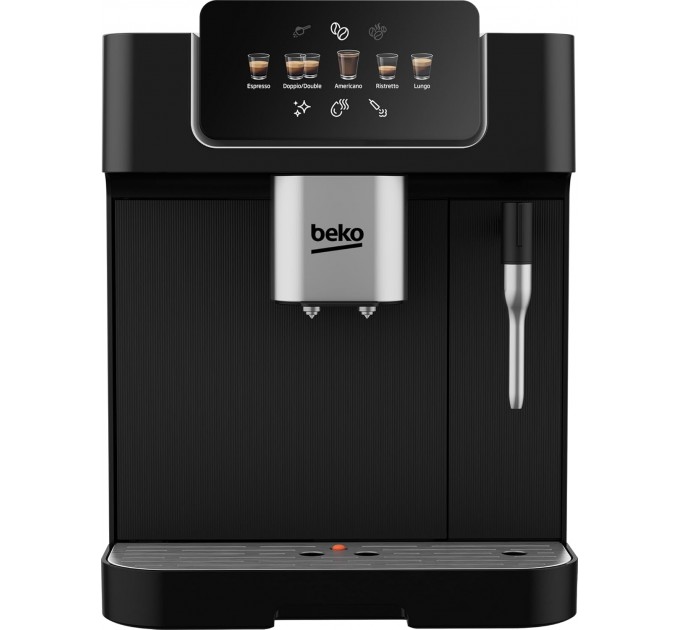 Кавомашина Beko 2.0л, зерно, ручний капучинатор, авторецептів - 5, чорний