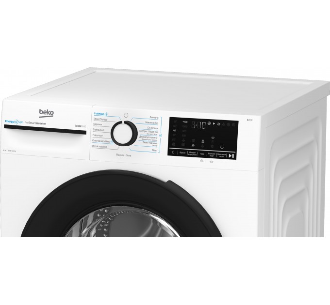 Стиральная машина Beko фронтальная, 10кг, 1400, A+++, 58см, дисплей, инвертор, пар, белый