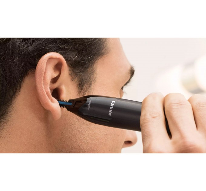 Триммер Philips Series 1000 для носа и ушей, 1хАА, сталь, черный