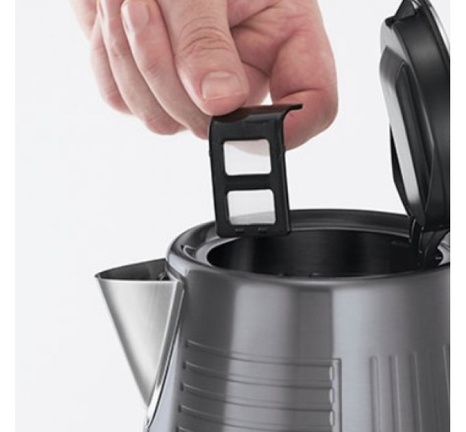 Электрочайник Russell Hobbs Geo Steel, 1.7л, металл, черный