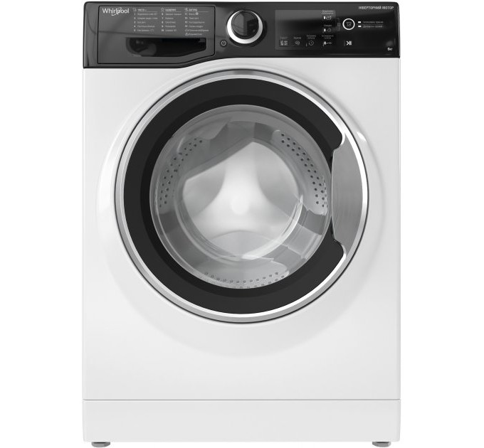 Пральна машина Whirlpool фронтальна, 6кг, 1200, A+++, 43см, дисплей, інвертор, люк чорний, білий