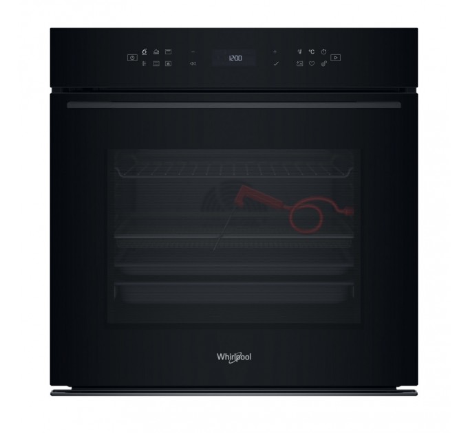 Духова шафа Whirlpool електрична, 73л, A+, дисплей, конвекція, піроліз, телескопічні напрямні, чорний