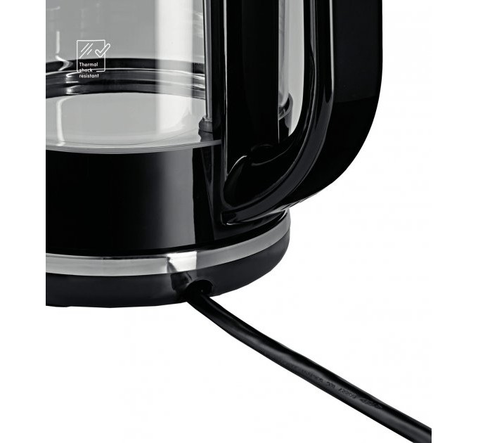 Електрочайник Bosch 1.7л, скло, чорний