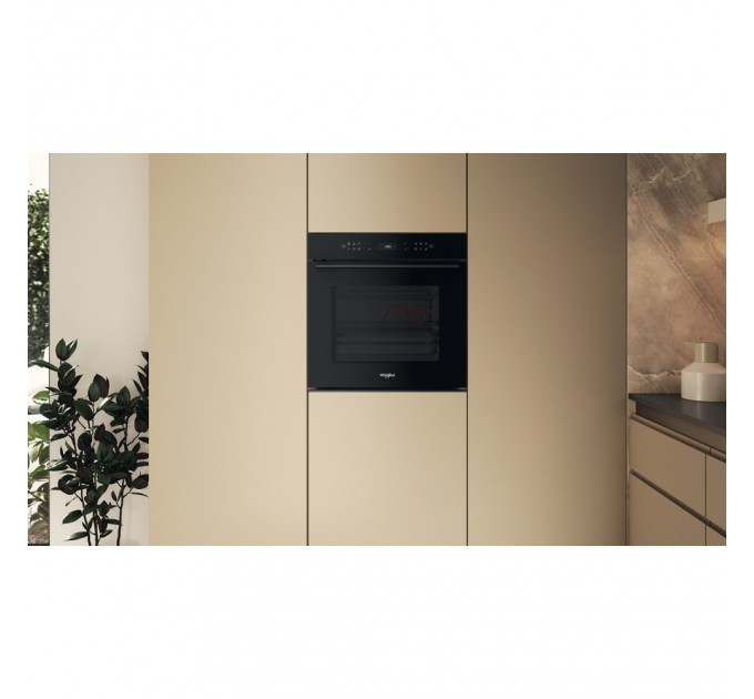 Духова шафа Whirlpool електрична, 73л, A+, дисплей, конвекція, піроліз, телескопічні напрямні, чорний