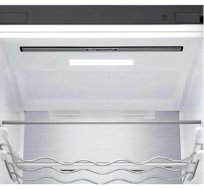 Холодильник LG з нижн. мороз., 203x60х68, холод.відд.-277л, мороз.відд.-107л, 2дв., А++, NF, інв., диспл зовн., Fresh Сonverter, Metal Fresh, сріблястий