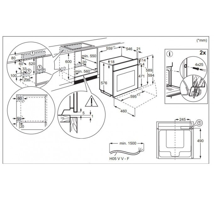 Духова шафа Electrolux електрична, 70л, А++, пара, дисплей, конвекція, ф-ція пароварки, телескопічні напрямні, чорний матовий