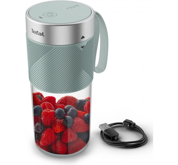 Блендер Tefal Lightmix портативний для смузі, чаша-300мл, USB, тритан, зеленый