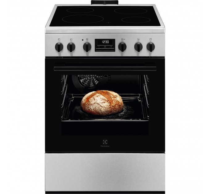 Плита Electrolux электрическая стеклокерамическая, 58л, 60x60см, дисплей, конвекция, пар, нерж