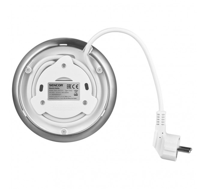 Електрочайник Sencor 1.7л, Strix, LED дисплей, подвійні стінки, сенс. керування, білий