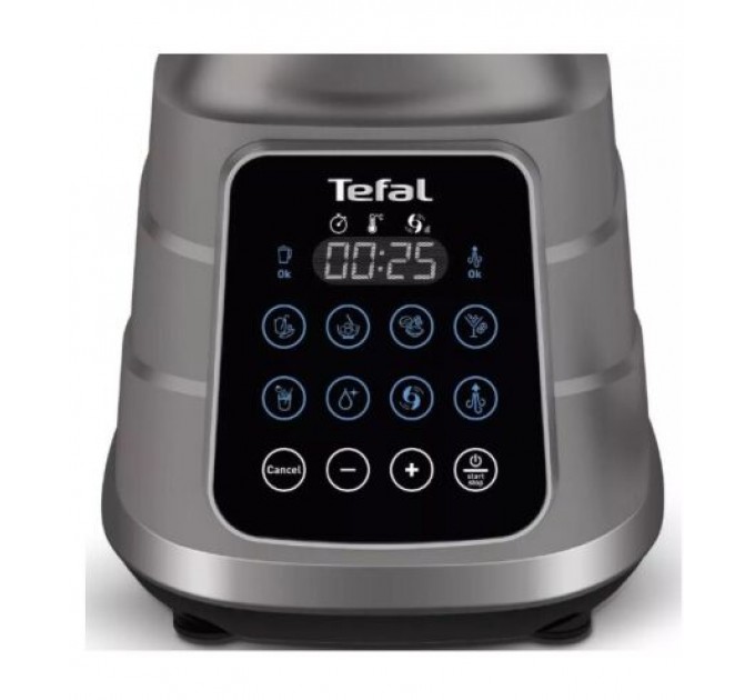 Блендер Tefal стаціонарний Ultrablend Vacuum Boost 1300Вт, чаша-2500мл, вакуумний, доп чаша 1400, сріблясто-чорний