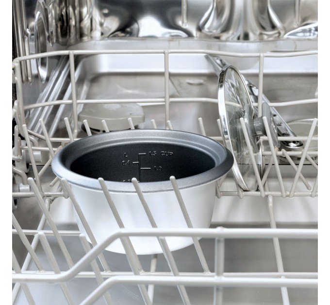 Рисоварка Russell Hobbs, 200Вт, чаша-0.7л, механическое управл., съемная крышка, нерж. сталь, черно-белый