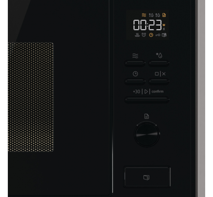 Микроволновая печь Gorenje встраиваемая, 25л, электр. управл., 900Вт, гриль, дисплей, черный