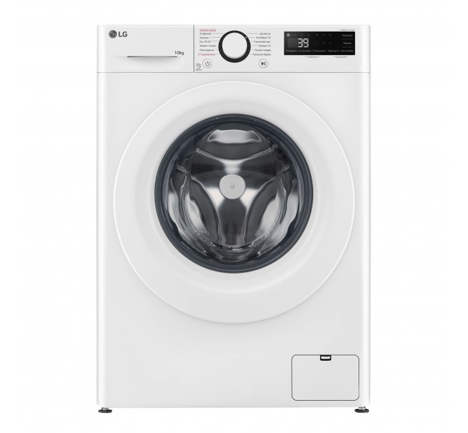 Стиральная машина LG фронтальная, 10кг, 1400, A, 57см, дисплей, пар, инвертор, белый