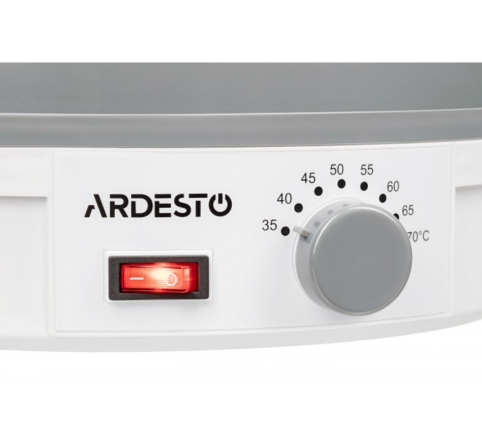 Сушка для продуктов ARDESTO FDB-5320, 245Вт, поддонов -5x3см, диаметр-32см, макс-70°С, рег.темп, пластик, белый