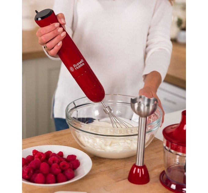 Блендер Russell Hobbs погружной Desire 500Вт, 2в1, чаша-500мл, чопер-500мл, красный