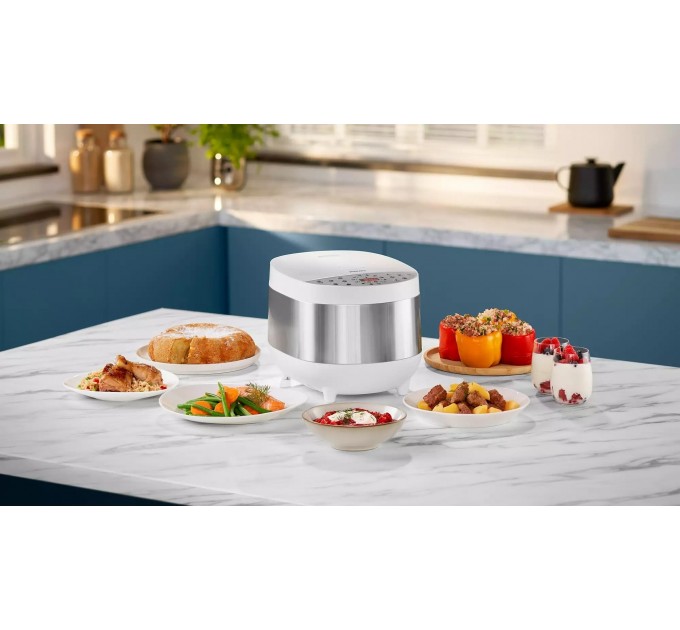 Мультиварка Philips All-in-One, 980Вт, чаша-5л, электронное управл., пластик, белый