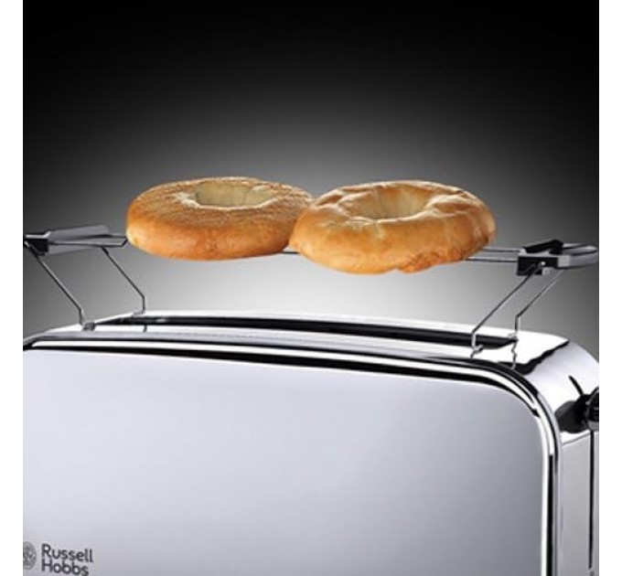 Тостер Russell Hobbs Chester 1000Вт, довгі слоти, метал, сріблястий