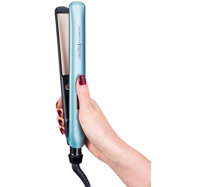 Випрямитель Remington Shine Therapy PRO, 54Вт, темп.режимов-9, 150-230С, дисплей, ионизация, керамика, голубой